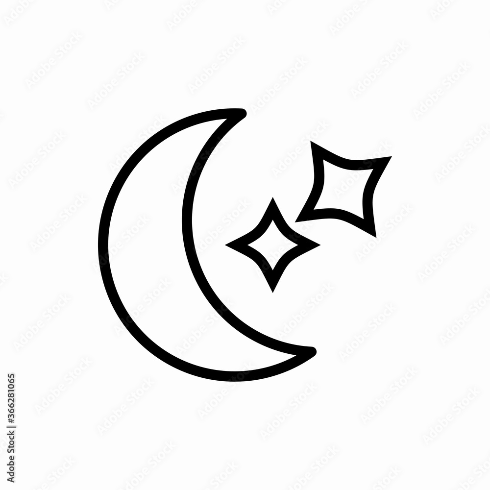 Outline moon icon.Moon vector illustration. Symbol for web and mobile Outline moon icon.Moon vector illustration. Symbol for web and mobile