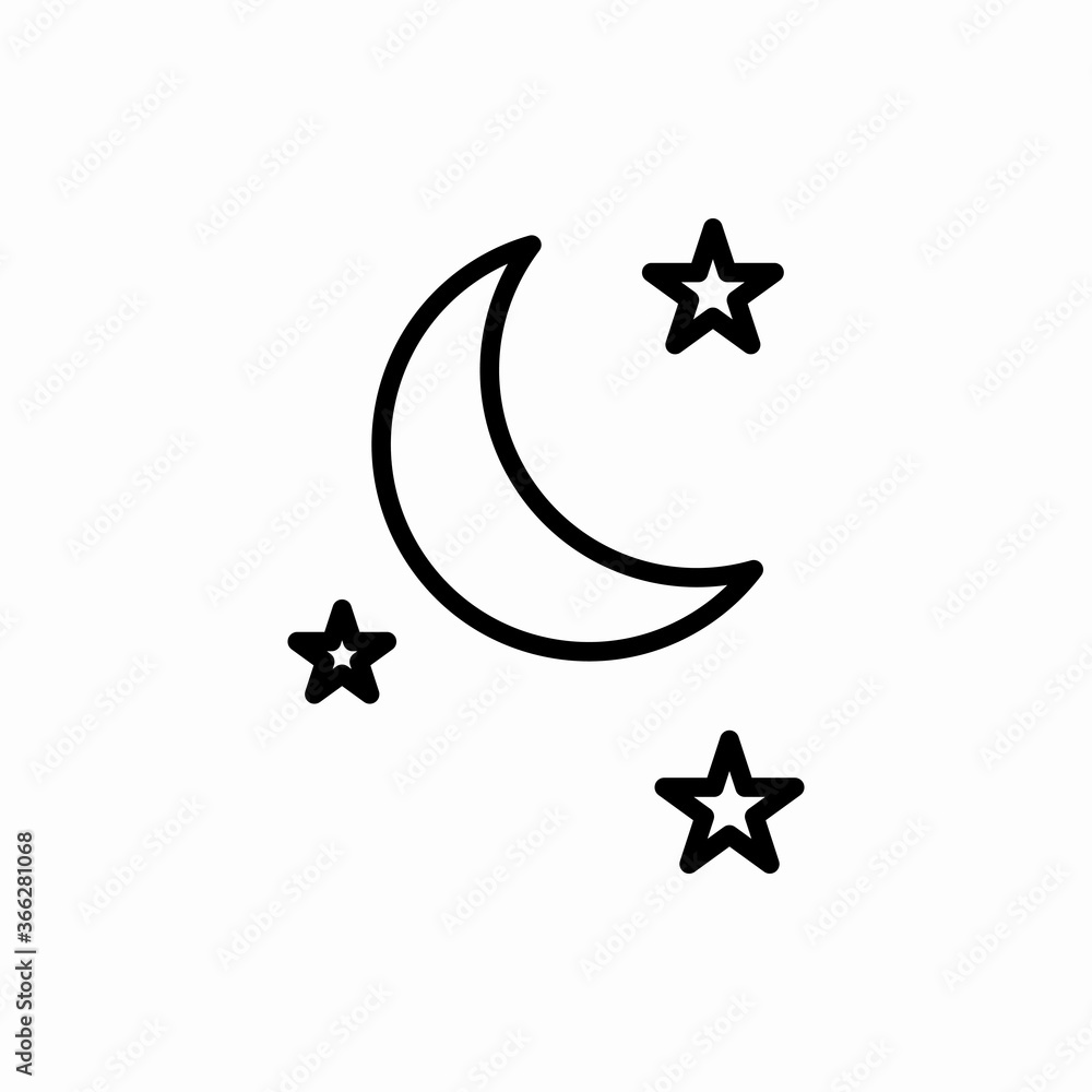 Outline moon icon.Moon vector illustration. Symbol for web and mobile Outline moon icon.Moon vector illustration. Symbol for web and mobile