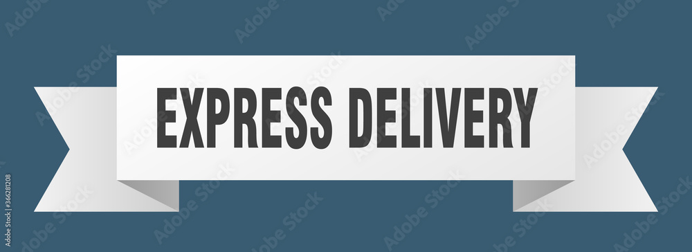 express delivery ribbon. express delivery paper band banner sign