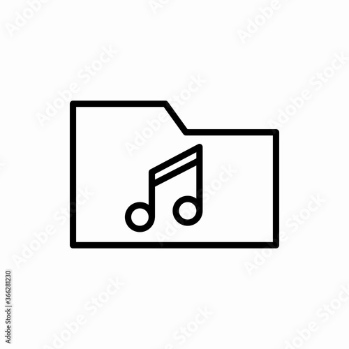 Outline music folder icon.Music folder vector illustration. Symbol for web and mobile