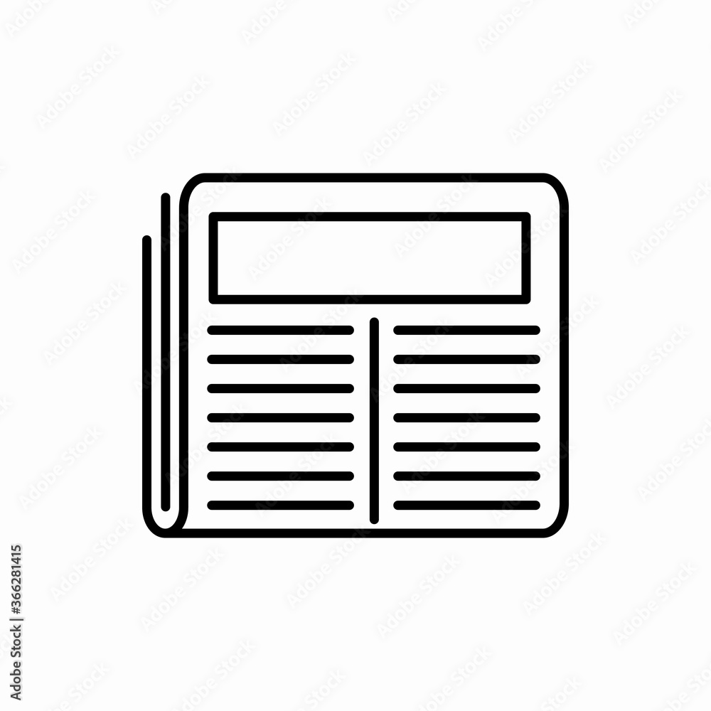 Outline newspaper icon.Newspaper vector illustration. Symbol for web and mobile Outline newspaper icon.Newspaper vector illustration. Symbol for web and mobile