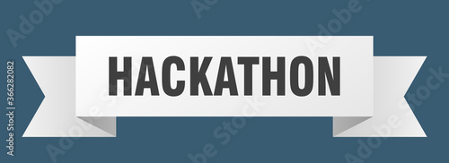 hackathon ribbon. hackathon paper band banner sign