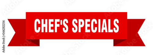 chef's specials ribbon. chef's specials paper band banner sign