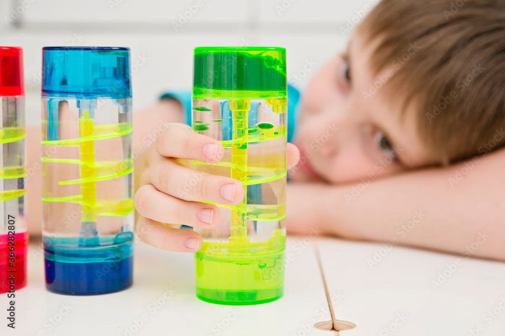 Sensory experiences for autistic boy. Relaxation time. Sensory experiences for autistic boy. Relaxation time.