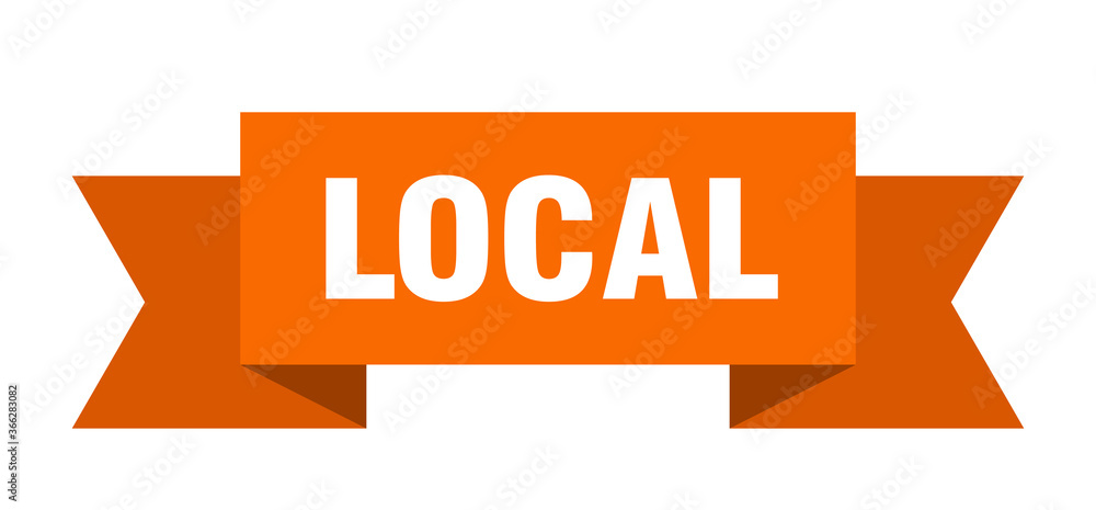 local ribbon. local paper band banner sign local ribbon. local paper band banner sign