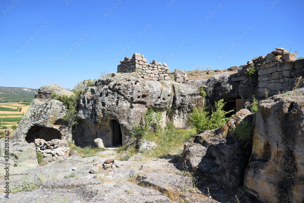 
The Ancient City of Kilistra, on the road of Via Sebaste and mentioned in the Bible, visited by St. Paulos, where people lived in the hellenistic era. Konya, Turkey
