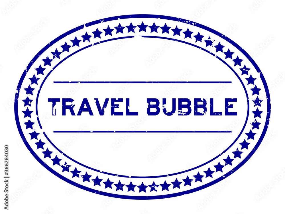 Grunge blue travel bubble word oval rubber seal stamp on white background Grunge blue travel bubble word oval rubber seal stamp on white background