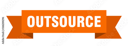 outsource ribbon. outsource paper band banner sign