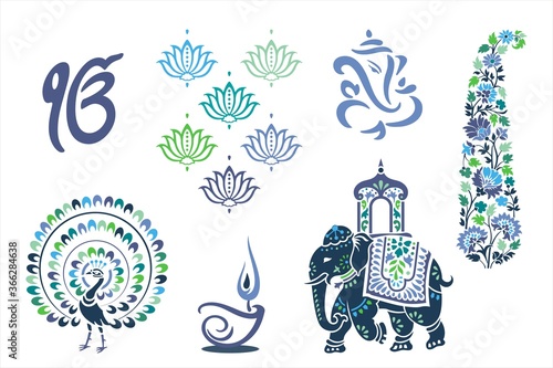 Colorful Hindu icons , cultural heritage , India , Asia	