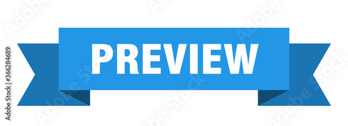 preview ribbon. preview paper band banner sign