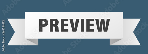 preview ribbon. preview paper band banner sign