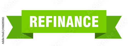 refinance ribbon. refinance paper band banner sign