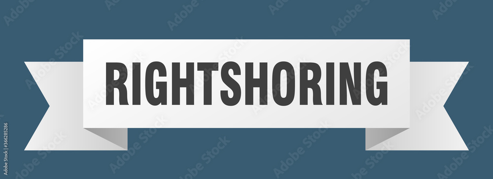 rightshoring ribbon. rightshoring paper band banner sign