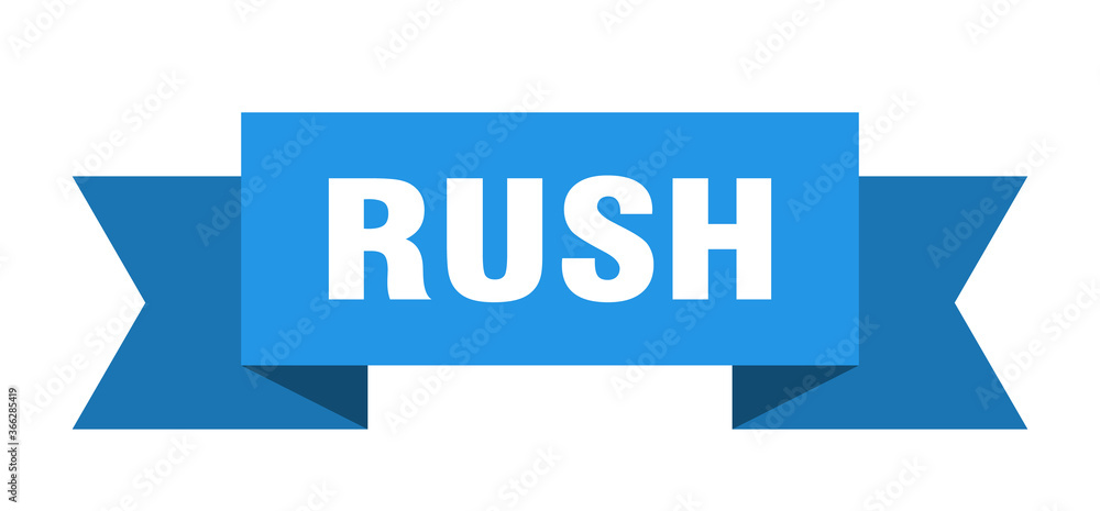 rush ribbon. rush paper band banner sign rush ribbon. rush paper band banner sign