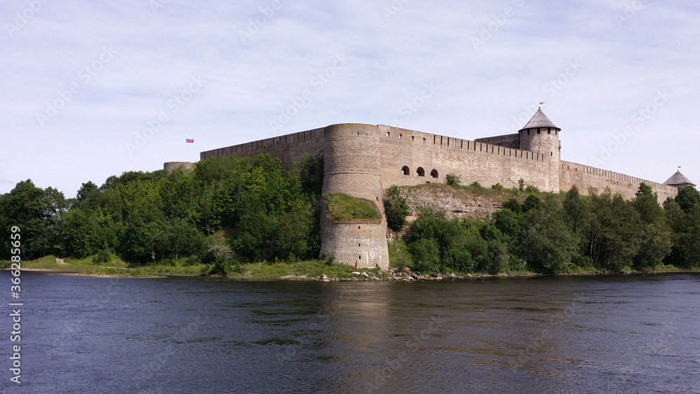 Well Tower (Kolodeznaya Bashya) with a cache. Ivangorod Fortress, Russia.