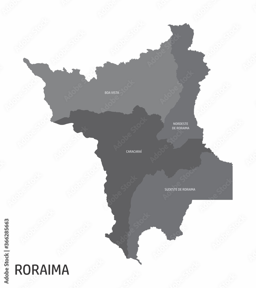 Roraima State regions map