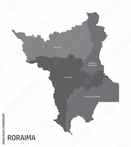 Roraima State regions map photo