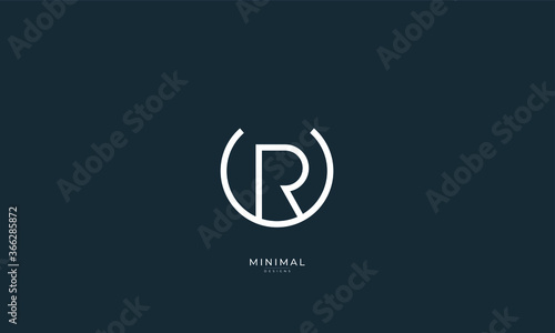 Alphabet letter icon logo UR or RU