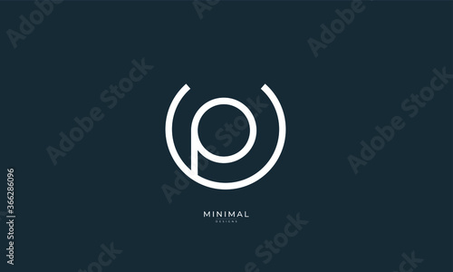 Alphabet letter icon logo UP or PU