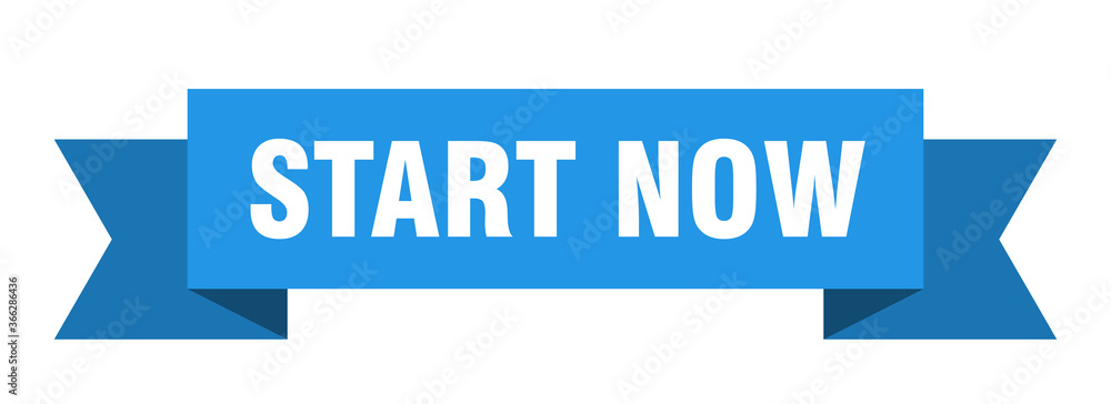 start now ribbon. start now paper band banner sign start now ribbon. start now paper band banner sign