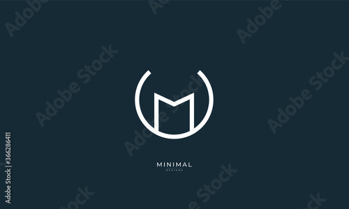 Alphabet letter icon logo UM or MU
