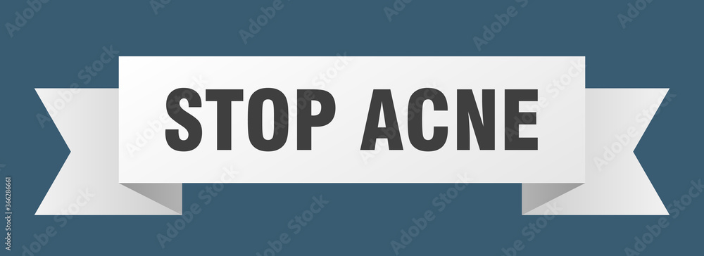 stop acne ribbon. stop acne paper band banner sign stop acne ribbon. stop acne paper band banner sign