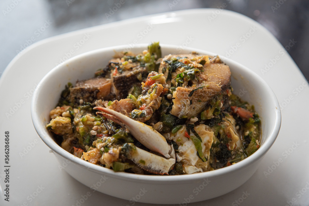 A close up image of seafood okra A close up image of seafood okra