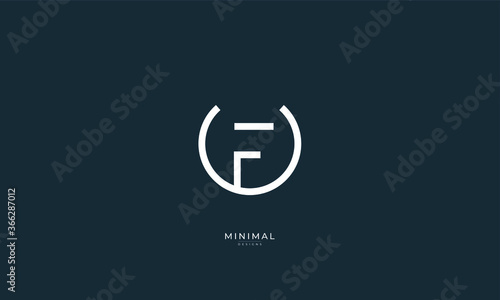 Alphabet letter icon logo UF or FU