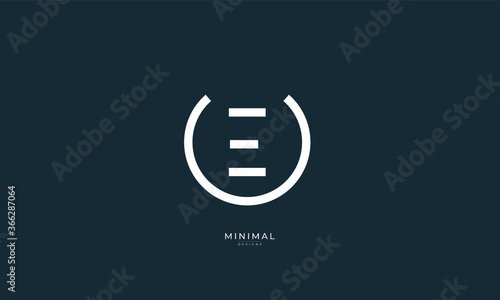 Alphabet letter icon logo UE or EU