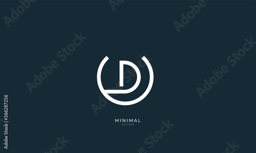 Alphabet letter icon logo UD or DU