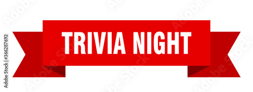 trivia night ribbon. trivia night paper band banner sign