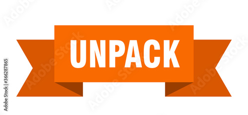unpack ribbon. unpack paper band banner sign