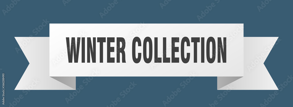 winter collection ribbon. winter collection paper band banner sign