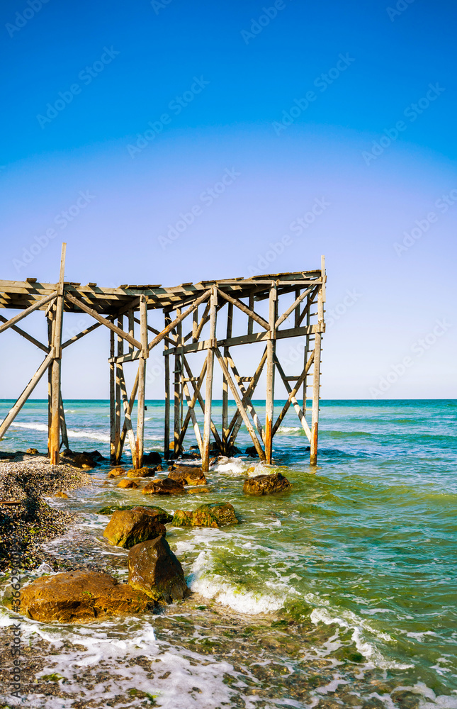 Wooden bridge in the sea