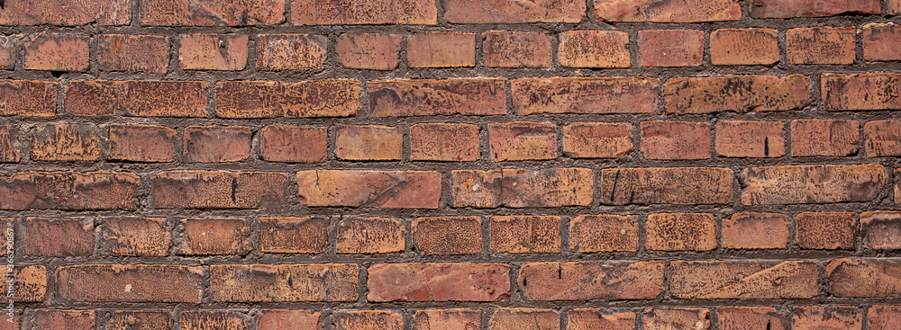 Obraz premium background of old red brick wall. Texture of grunge brickwork