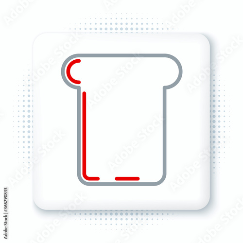 Line Bread toast for sandwich piece of roasted crouton icon isolated on white background. Lunch, dinner, breakfast snack. Colorful outline concept. Vector.