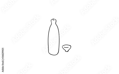 アナログ手書き風のゆるいタッチのアイコン：日本酒