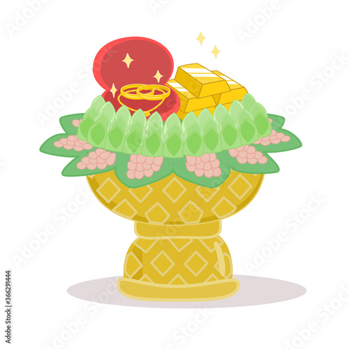 Khan Mak Procession at a Thai Wedding vector