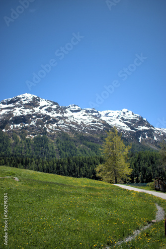 Bergkulisse in Sankt Moritz in der Schweiz 27.5.2020