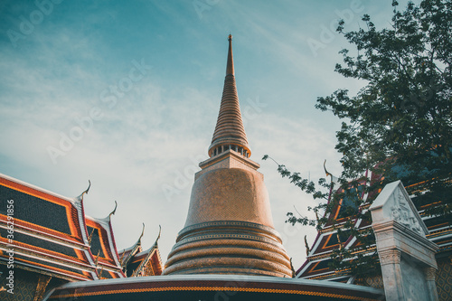 Wat Ratchabophit Sathitmahasimaram temple in Bangkok, old Town, Thailand photo