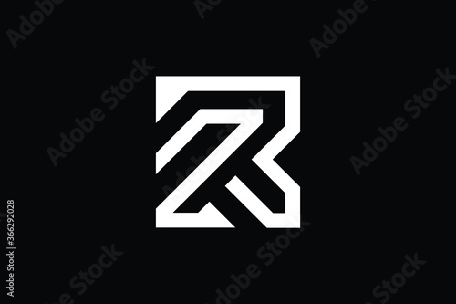 Tableau sur toile Minimal Innovative Initial RZ logo and ZR logo