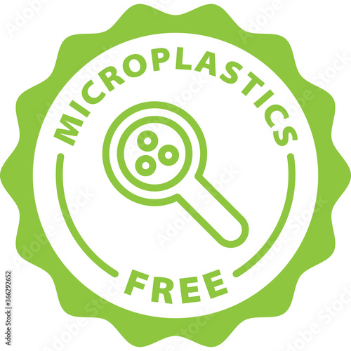 microplastics free isolated green outline stamp icon vector circle