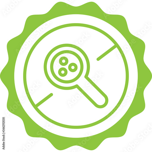 microplastic free isolated green outline stamp icon vector circle