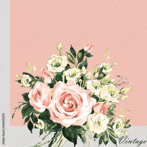  Beautiful floral background with spring flowers and roses