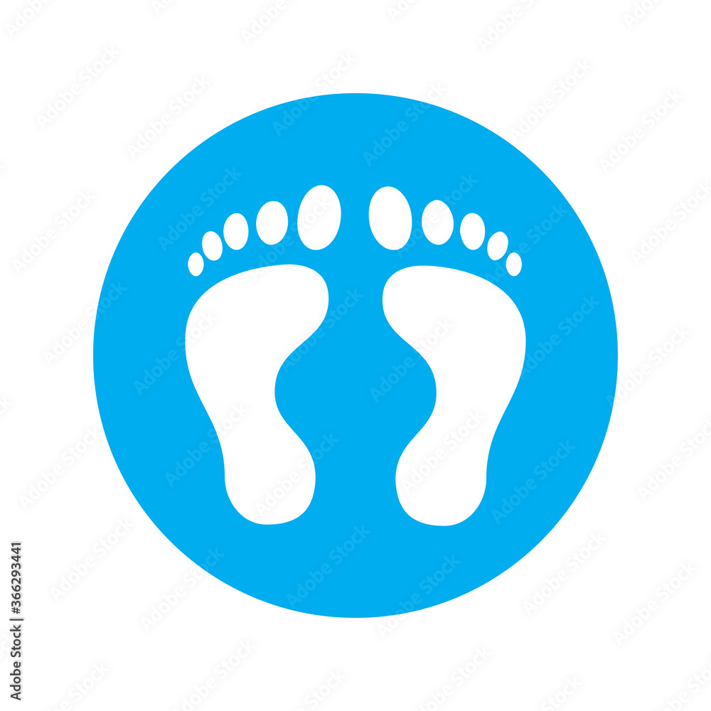 floor sticker sign with foot print for practicing social distancing, Signage for customer information. floor sticker sign with foot print for practicing social distancing, Signage for customer information.