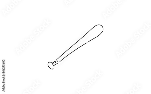 アナログ手書き風のゆるいタッチのアイコン：バット