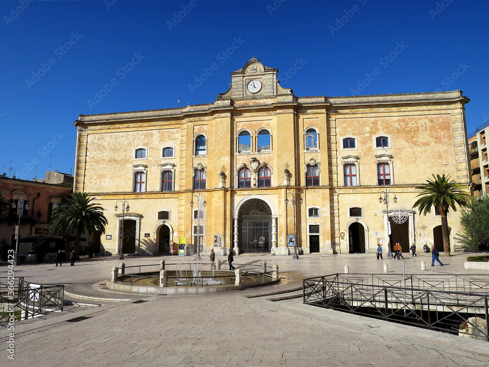 The Piazza Vittorio Veneto in Matera, ITALY