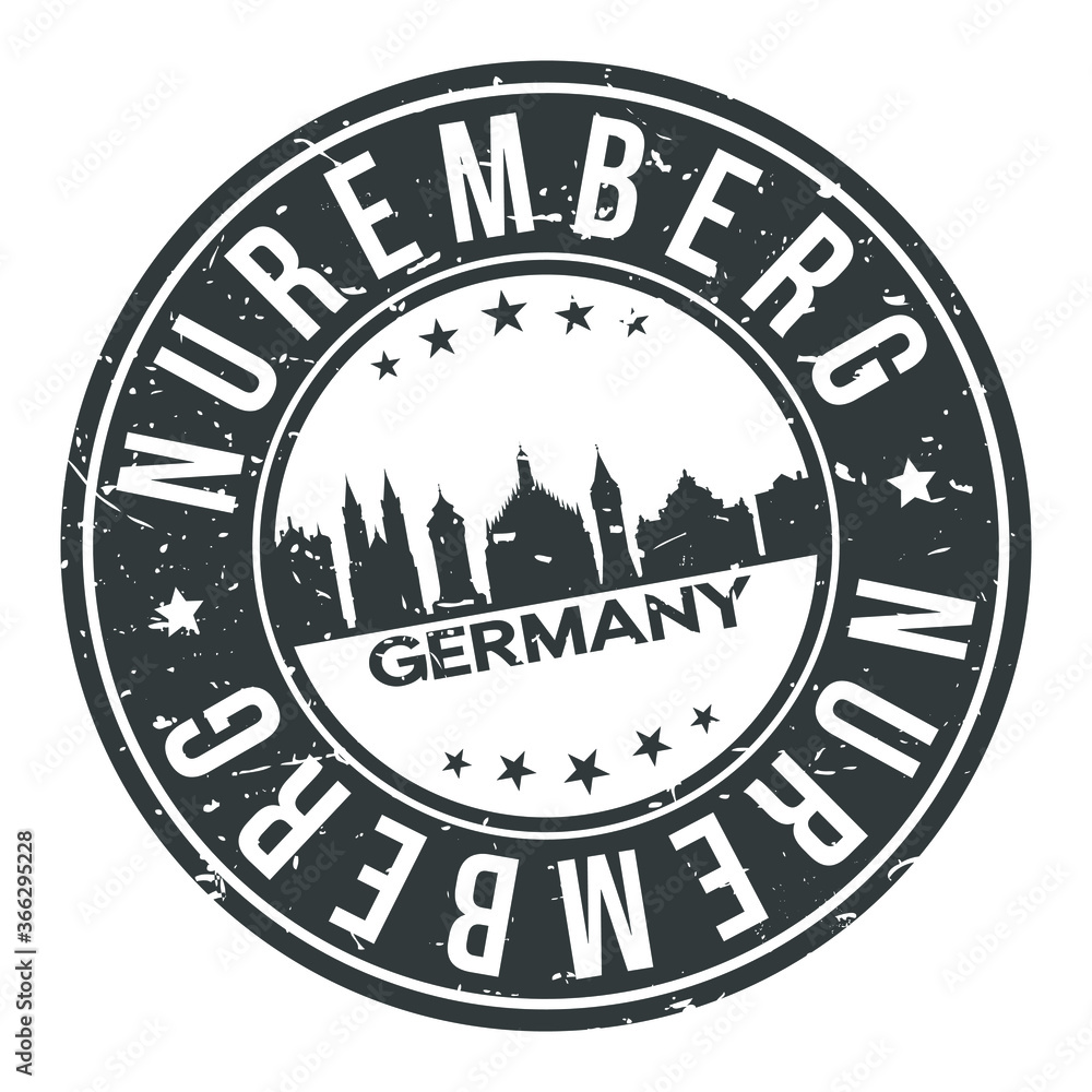 Nuremberg Germany Round Stamp Icon Skyline City badge. Nuremberg Germany Round Stamp Icon Skyline City badge.
