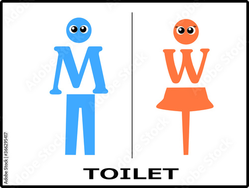顔のある男性と女性のトレイのマーク
