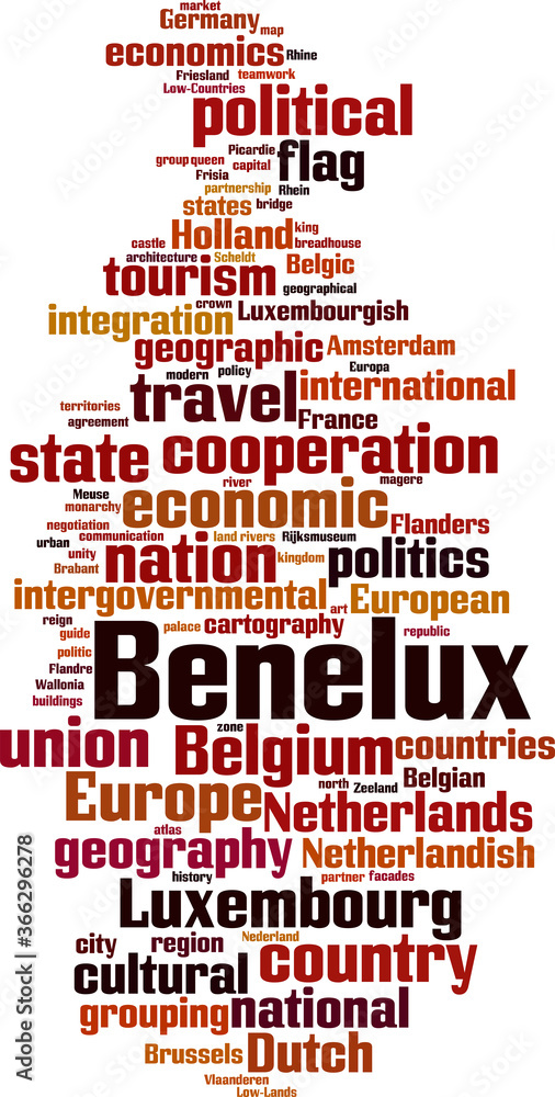 Obraz premium Benelux word cloud